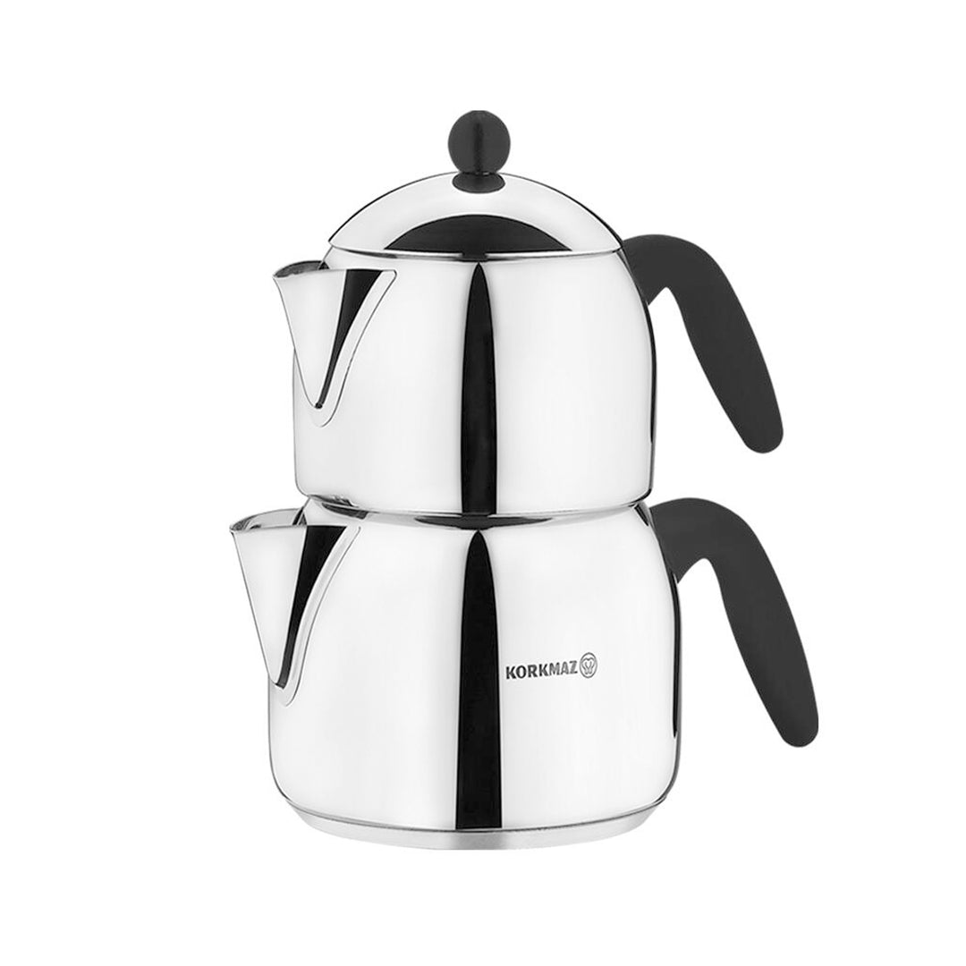 KORKMAZ ORBIT MEGA TEA POT SET A039 1.8 LT - 3.2 LT - Altin Grocery Teapot Korkmaz