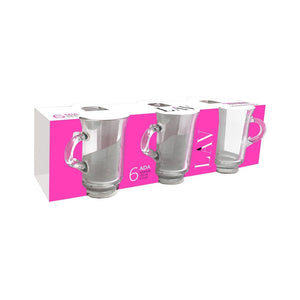 LAV TEA GLASS WITH HANDLE ADA408E 6PCS