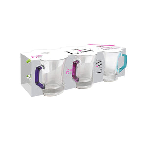 LAV MUG COLOURED ZPL404 6PCS - Altin Grocery Glassware Lav