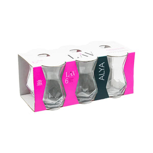LAV ALYA TEA GLASS 6 PCS ALY326E - Altin Grocery Glassware Lav