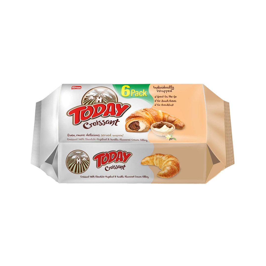 TODAY CROISSANT CHOCOLATE-VANILLA 45G x 6PCS - Altin Grocery Cake Elvan