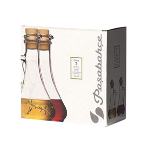 PASABAHCE OLIVIA GLASS OIL CAN SET 2 PIECE 80108 - Altin Grocery Tableware Pasabahce
