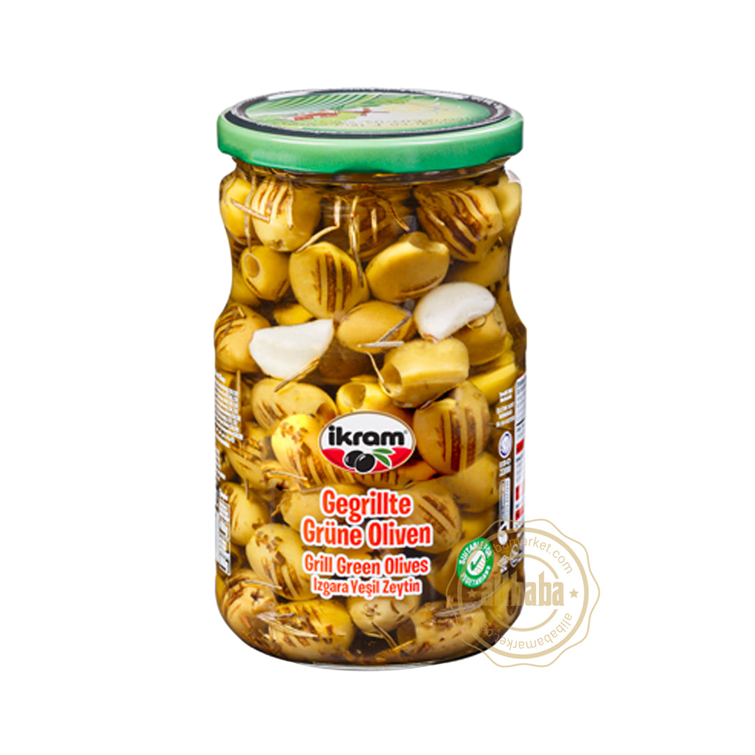 IKRAM GRILLED GREEN OLIVES 660G