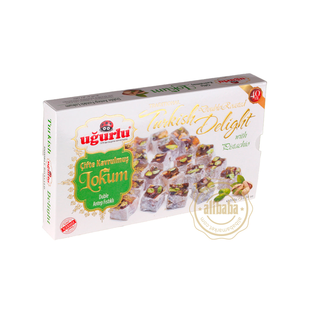 UGURLU DOUBLE RST FL W PISTACHIO TURKISH DELIGHT 350GR (KOD 350)