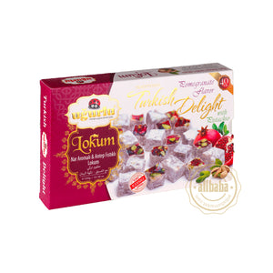 UGURLU POMEGRANATE FL W PISTACHIO TURKISH DELIGHT 350GR (KOD 357) - Altin Grocery Turkish Delight Ugurlu