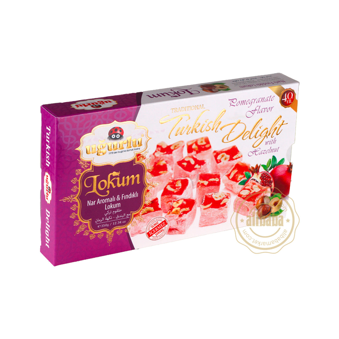 UGURLU POMEGRANATE FL TURKISH DELIGHT W HAZELNUT 350GR (KOD 362)