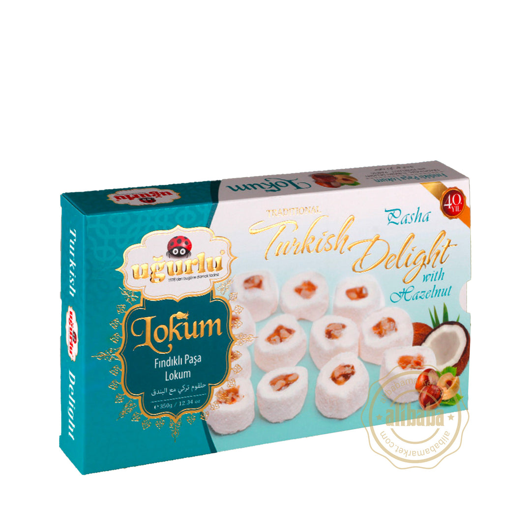 UGURLU PASHA TURKISH DELIGHT W HAZELNUT 350GR (KOD 368) - Altin Grocery Turkish Delight Ugurlu