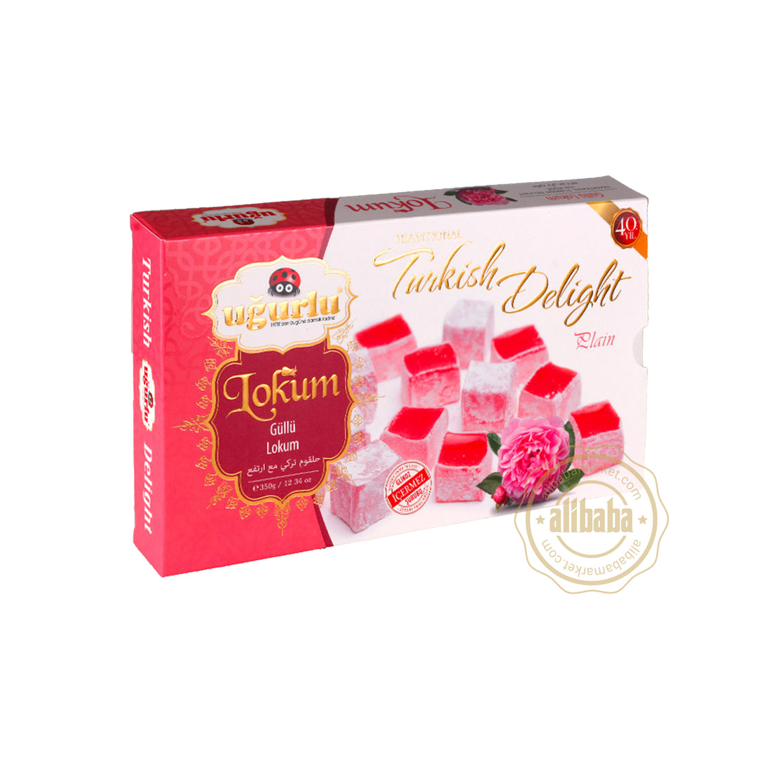 UGURLU TURKISH DELIGHT ROSE FLAVOR 350GR (KOD 369) - Altin Grocery Turkish Delight Ugurlu