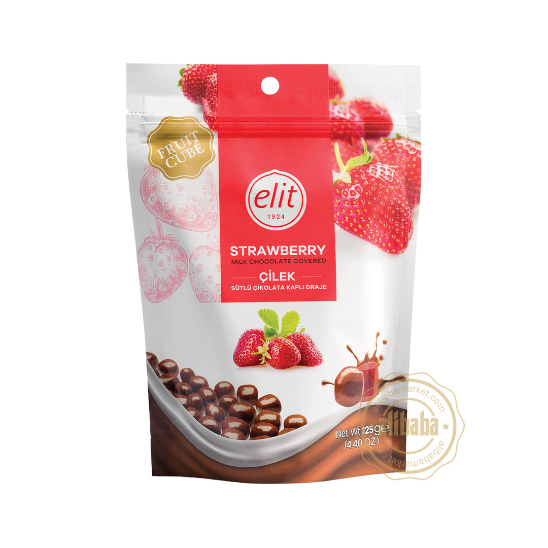 ELIT MILK CHOCOLATE COVERED STRAWBERRY DRAGE 125GR