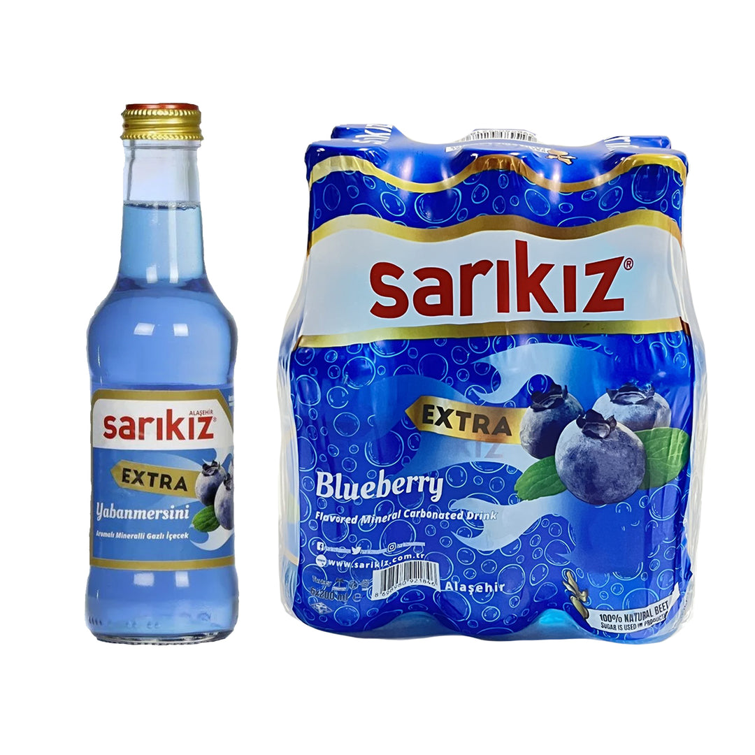 SARIKIZ MINERAL WATER BLUEBERRY 200ML GLASS X 6 - Altin Grocery Mineral Water Sarikiz