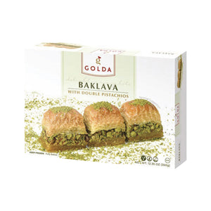 GOLDA BAKLAVA W DOUBLE PISTACHIO 350GR