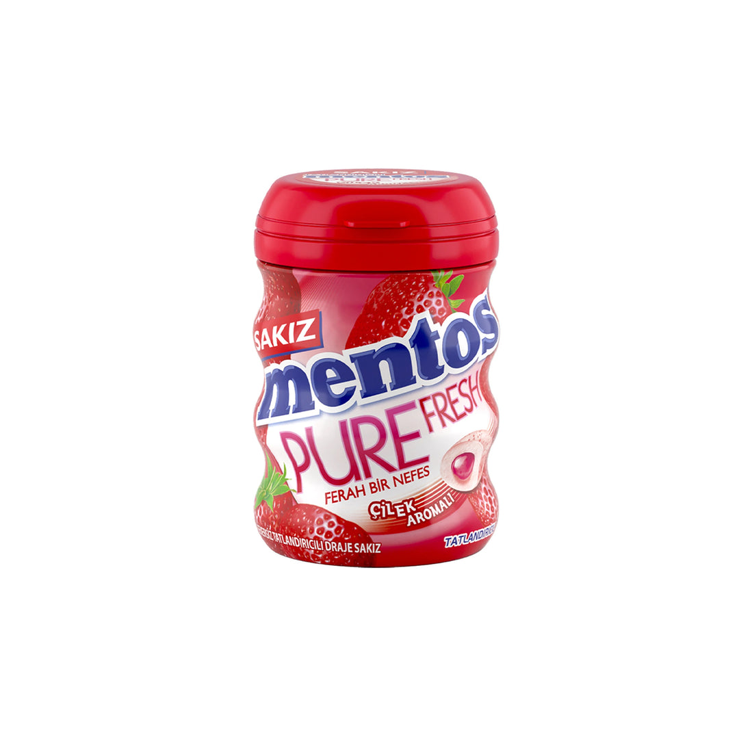 MENTOS PURE STRAWBERRY GUM 60G - Altin Grocery Gum Mentos
