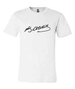 MUSTAFA KEMAL ATATURK BLACK SIGNATURE T-SHIRT - Altin Grocery T-Shirt Altin Grocery