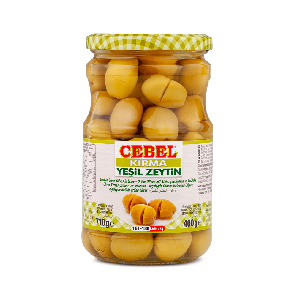 CEBEL CRACKED GREEN OLIVES (JAR) 400GR